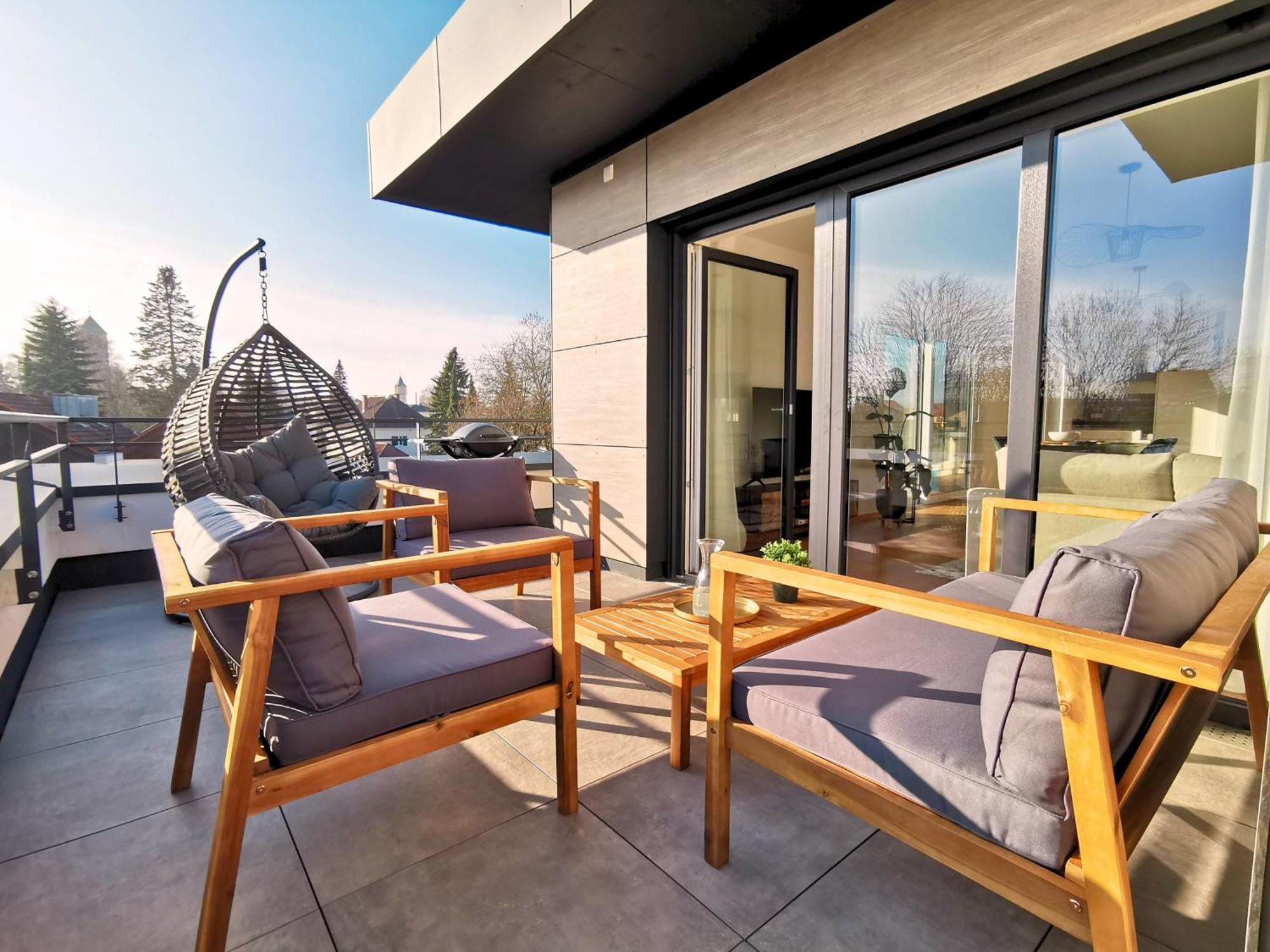 Ferienwohnung Fynbos Penthouse Deluxe, Balkon, Parkplatz Straubing Exterior foto